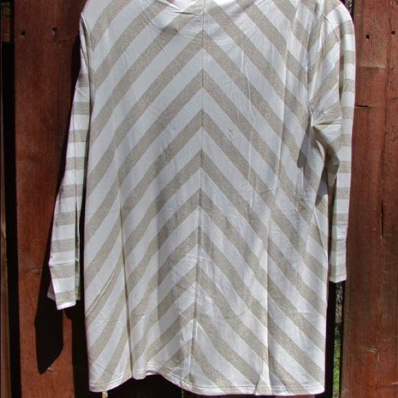 Chico's Tops - Chico’s Shimmer Striped Tee